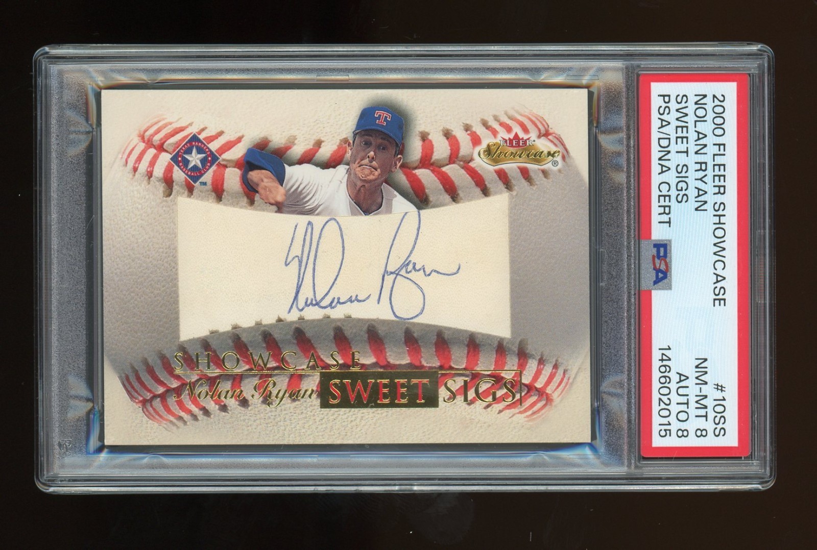 2000 Fleer Showcase Sweet Sigs #10 Nolan Ryan Autograph Auto PSA 8 PSA/DNA 8