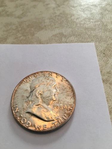 1954 Franklin half dollar au