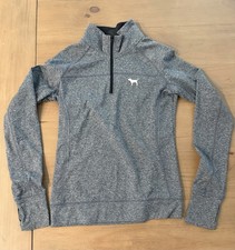 Women’s Small Victoria Secret Pink Gray Quarter-Zip Performance Jacket Size S