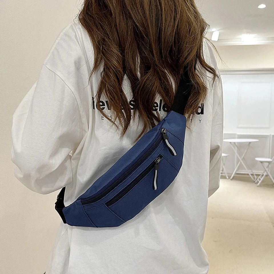 1PCS Large Crossbody Fanny Pack, Water-Resistant Waist Bag with 2-Zipper Pockets - Image 2 of 4