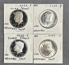 2022 P D S S Kennedy Half Dollar PDSS Silver & Clad Proof & BU US 4 COINS
