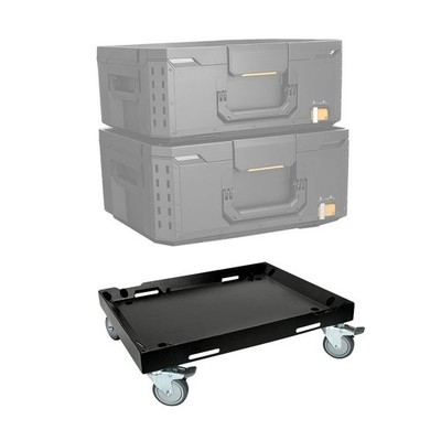 Heavy Duty Metal Tool Box Dolly for Toughbuilt Stacktech | 4 Swivel Casters, 2 L
