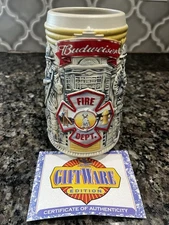 2002 Anheuser-Busch Honor and Courage Series, Firefighters Stein w/ COA