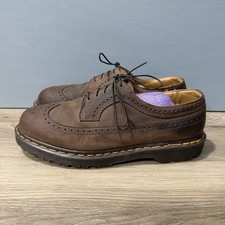 Dr Martens 3989 Crazy Horse Wingtip Brogue Shoes Men US Sz 11 Made England Brown