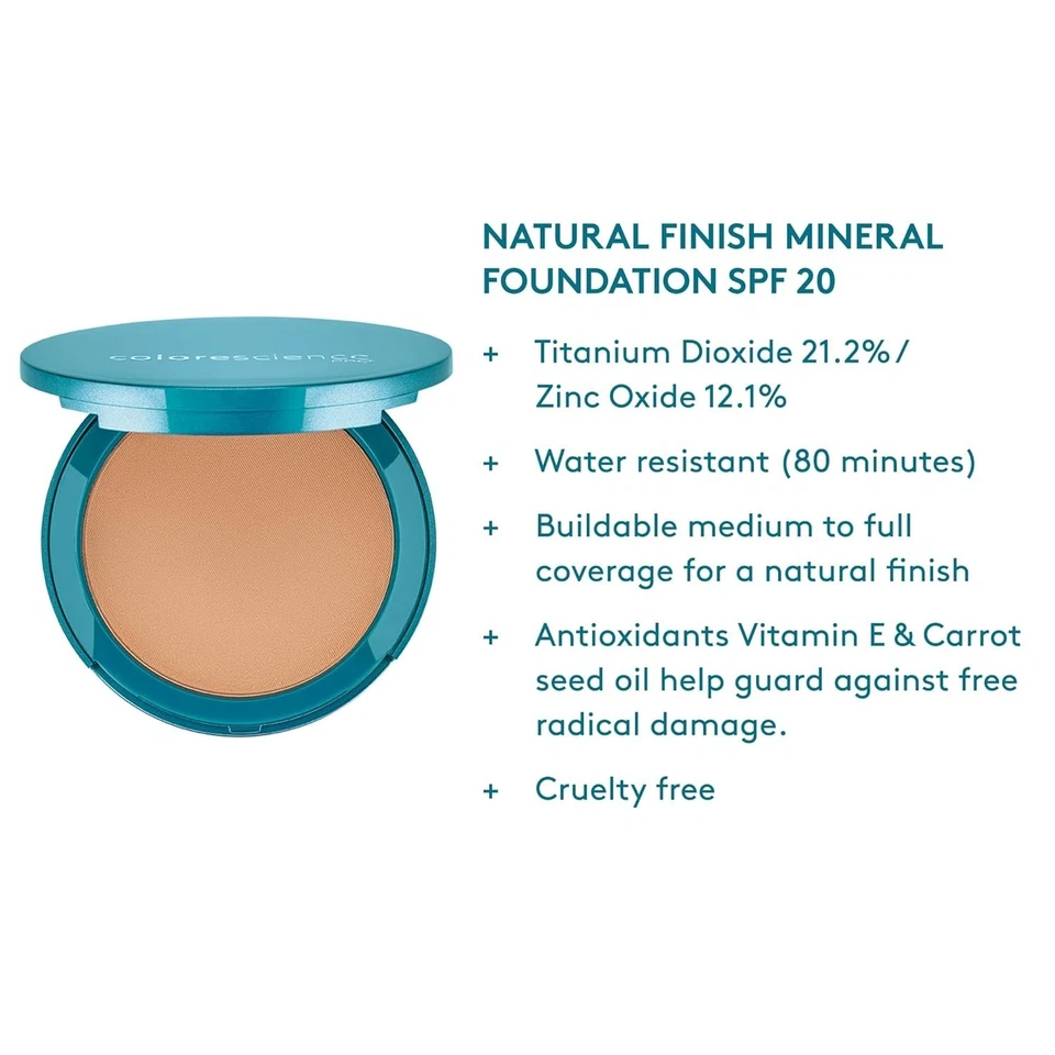 Base Prensada ColoreScience Acabado Natural SPF20 - BEIGE CLARO 12g *NUEVA* Foto 3 de 4