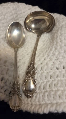 Lunt Sterling Silver Gravy Ladle And Spoon