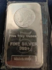 5 oz. Highland Mint Silver Bar - Morgan Dollar Design .999+ Fine