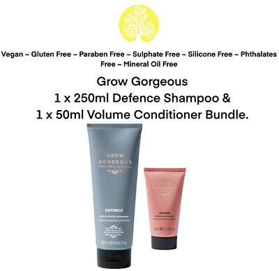 Grow Gorgeous Hair Defence Shampoo & Volume Conditioner Bundle VEGAN ohne Parabene