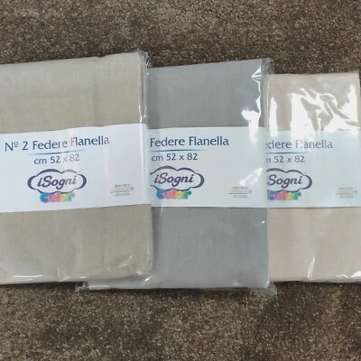 FEDERE FLANELLA CUSCINO COPPIA I SOGNI TINTA UNITA 52 X 82 CM 100% COTONE