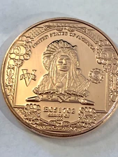 Indian Chief 1 Coin Of Copper, 1 ounce total, 1 Coin in a sleeve, by REEDERSONG