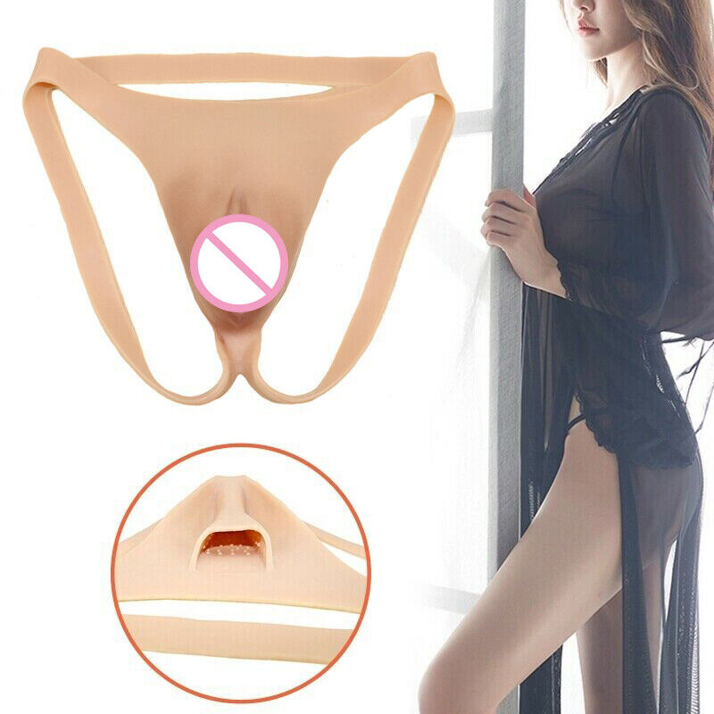 Silicone GAFF Panty Fake Vagina Girl Underwear Transgender Thong Knickers