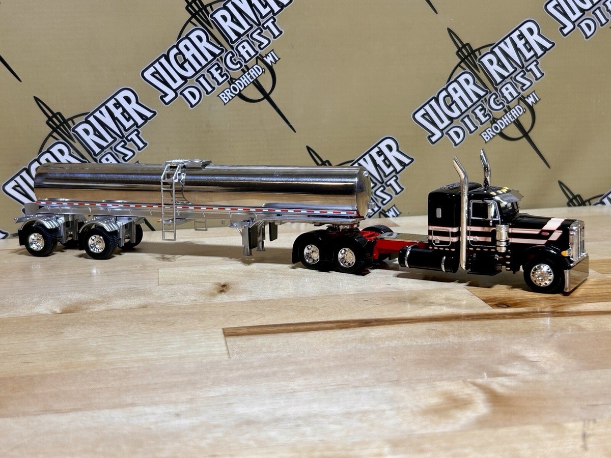Dcp 1/64 Peterbilt 379 Flat Top Walker Milk Tanker Trailer Semi