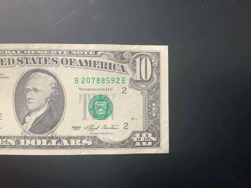 1993 $10 DOLLAR BILL B20788592E - Image 3 of 4
