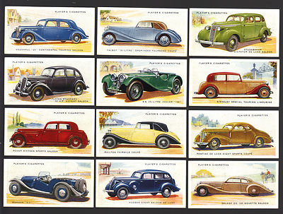 players cigarette cards motor cars CIGARETTE CARDS. John Player Tobacco. MOTOR CARS 2nd Series. (Set). (1936).