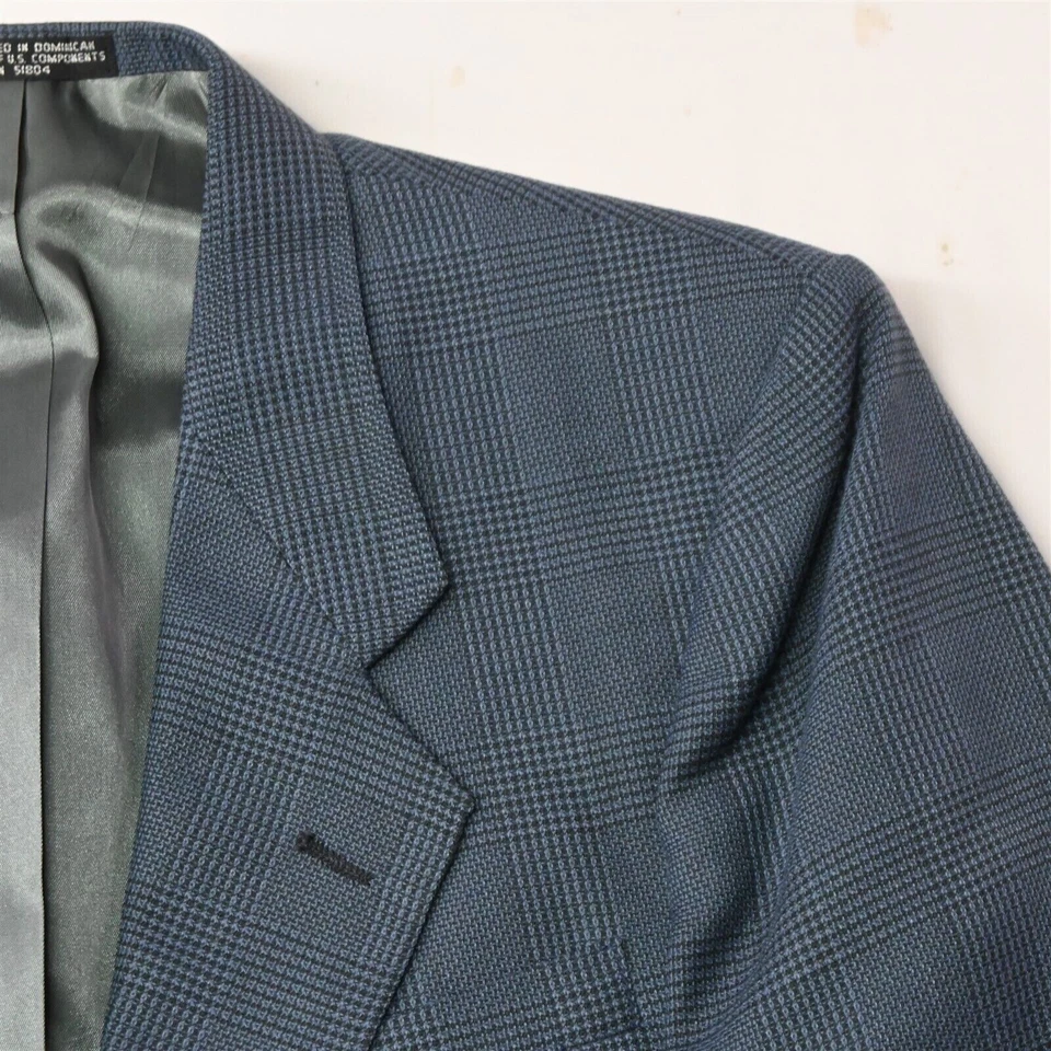 Blazer Abrigo Deportivo Chaqueta De Colección Stanley Blacker 39R 40R Azul Glenn Cuadros Para Hombres Foto 2 de 4