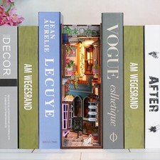 DIY 3D Book Nook Kit Island of Love Cafe 83pcs-Place in Bookshelf for AMAZEMENT