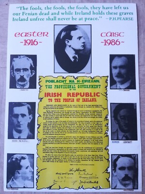 1916-1986 70th Anniversary Of Easter Rising Irish Republican Poster.