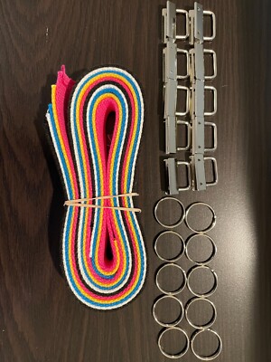 10Pcs Key Fob Starter Kit For Wristlet Keychain Cotton Web Lanyard DIY Craft