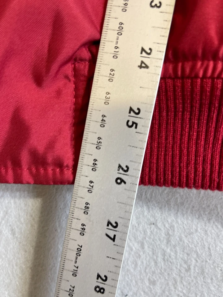 Chaleco Chaps Para Hombre Grande Rojo Poliéster Forrado en Vellón Dobladillo Elástico Cremallera Completa Chaqueta Foto 4 de 4