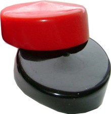 Lot of 2 Plastic Caps, Black  Red - Fits 3" OD Tubing - Flexible End Cap