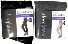 West Loop Athleisure Leggings Black Marble & Control Top 1 pair ea. L/XL -2 Pair