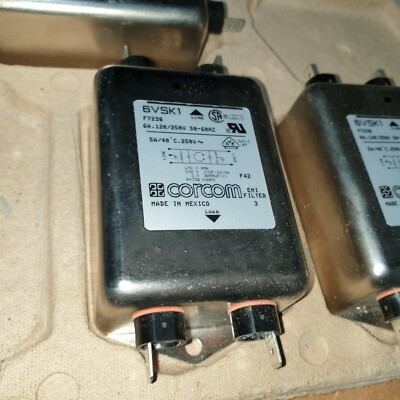 1PCS NEW 6VSK1 F7238 CORCOM LINE EMI FILTER 120VAC 250VAC 6A CHASS MNT 50-60HZ !