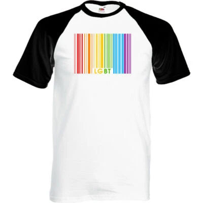 Fruit of the Loom Herren T-Shirt LGBT Gay Pride Regenbogen Schwarz Crew Neck - Bild 1 von 4