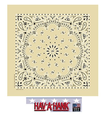 Usa Made Hav A Hank Tan Beige Paisley Bandana Face Mask Neck Scarf Head Wrap Ebay