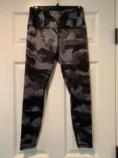 RBX Live Life Active Women's Camouflage Leggings Black Gray Size Medium