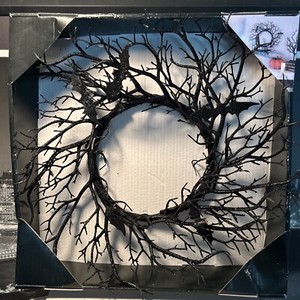 Halloween Black Twig 18” Wreath W/ Spooky Bats Door Wall Decoration Decor