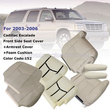 For Cadillac Escalade 03-2006 Tan Front Armrest Leather Seat Cover Foam Cushion