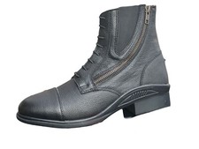 Leather Jodhpur boots with Front Lace Side Zip Paddock Boots 3-9UK SALE