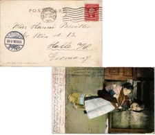 California San Francisco Sta. D 1905 machine  2c Washington Shield PPC to German