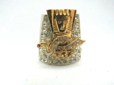 Mason Shriner Crescent Moon Star & Sword Rhinstone Covered Decoration Used Vtg. - Image 1 of 4