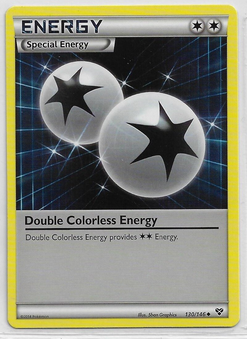 POKEMON XY - Base Set NM 2014 UNC NON-holo #130/146 DOUBLE COLORLESS ENERGY card