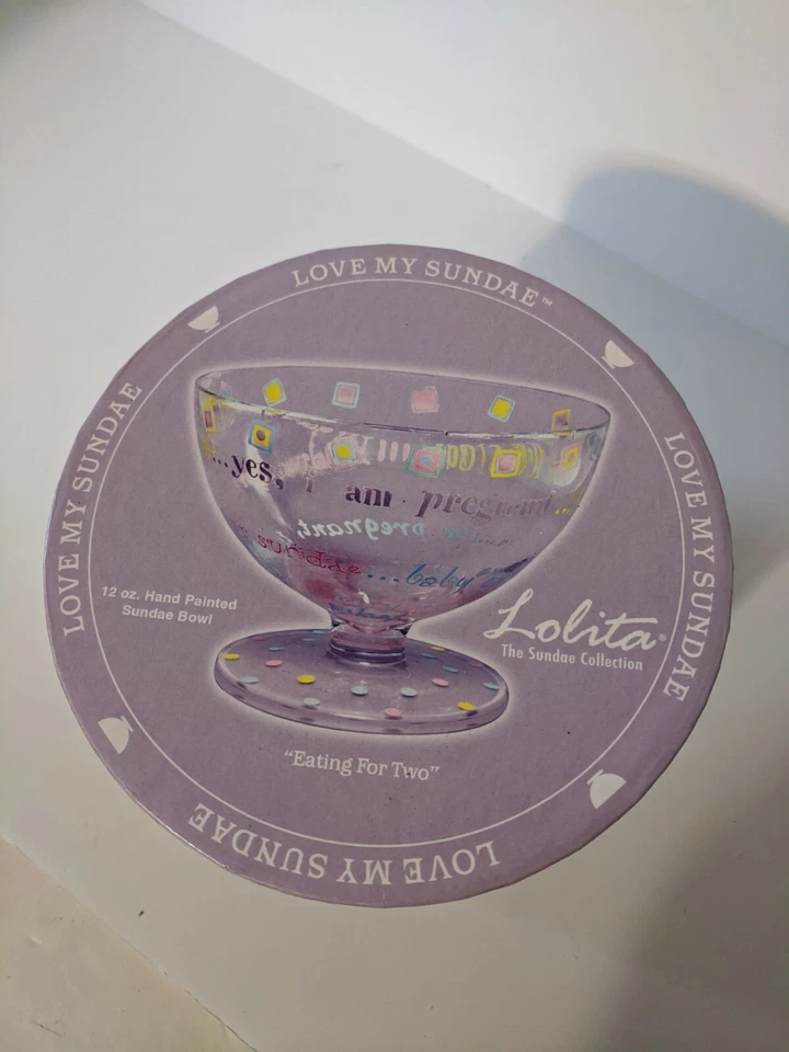 Cuenco para comer helado para dos, pintado a mano por Lolita 12 oz Sundae Bowl Foto 2 de 4