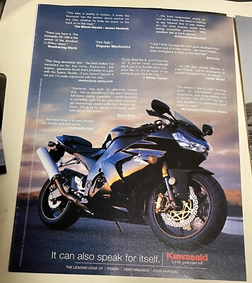 2015 Kawasaki Ninja ZX-10R Motorcycle Print Ad - Great to Frame