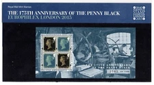 GB 2015 175th Anniv Penny Black sheet Europhilex overprint Presentation Pack VGC
