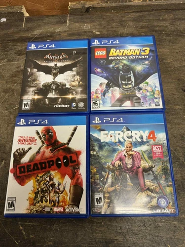Deadpool Farcry 4 Batman Arkham Knight Legos Beyond Gotham PS4 Game Lot 4