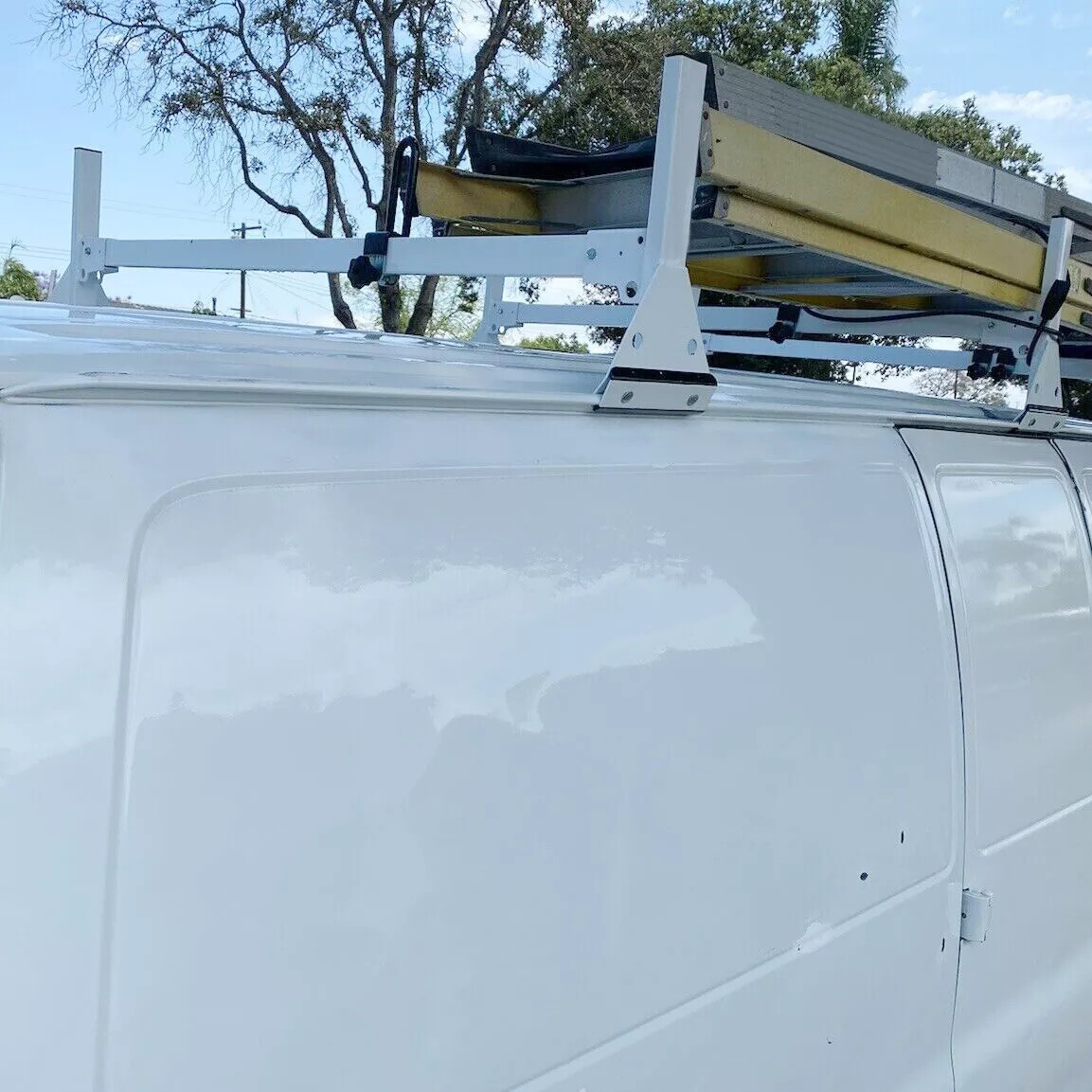 59" For Chevy Express Fullsize Van 3 bar 96-23 Ladder Roof Rack Steel Cross Bar