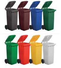 Bidone monocolore con due ruote per raccolta differenziata - 240 litri