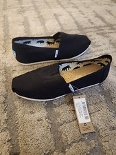 Toms Women's Classic Black Canvas Slip on New 100 Original No Box Size 6