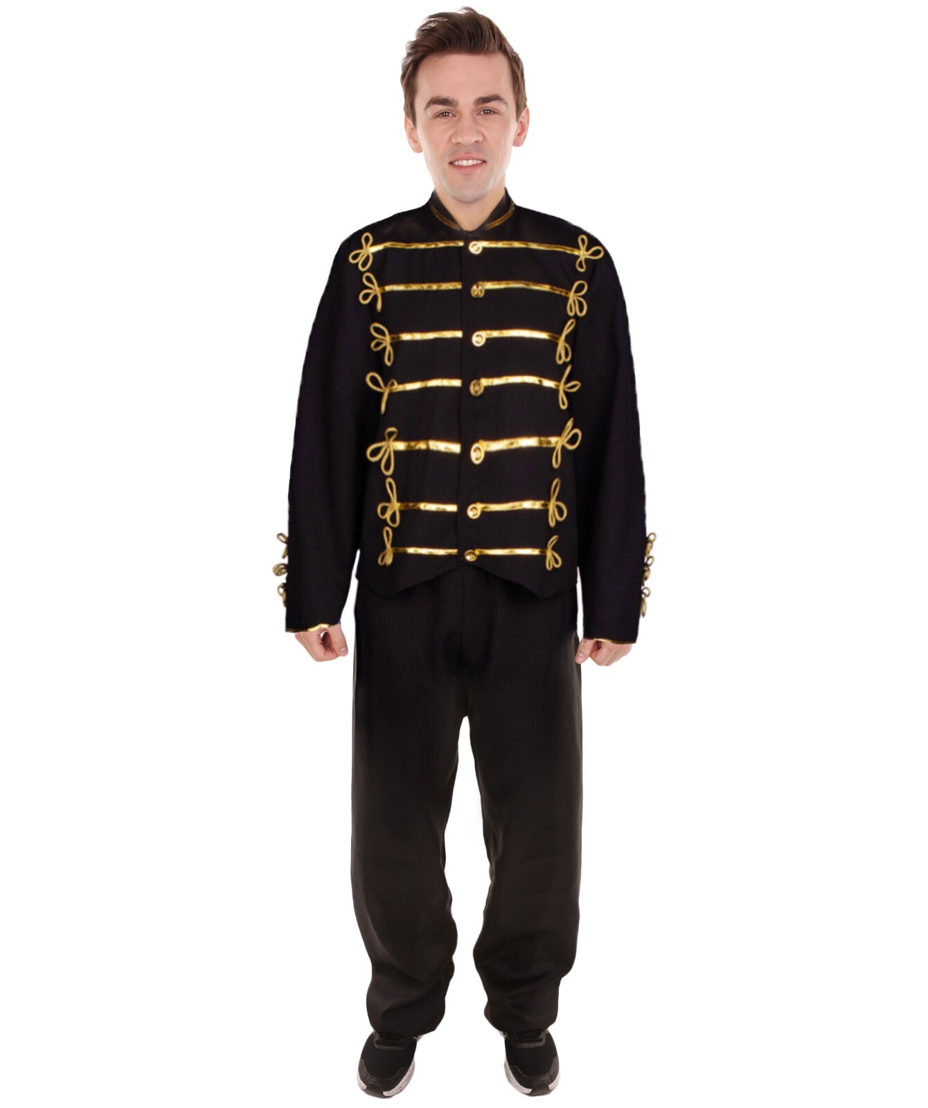 Disfraz de celebridad chaqueta militar para hombre adulto | Disfraz de cosplay negro
