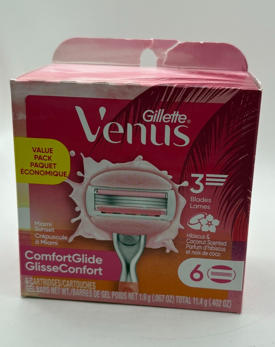 Venus Miami Razor Gillette Venus Miami Sunset comfortglide Razor Blades 6 Cartridges | eBay