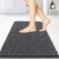 Bathroom Rug Mats Ultra Soft Absorbent Bath Mat Washable Chenille Bath Rug