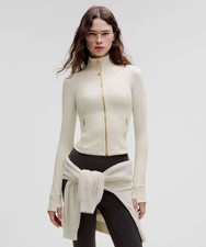 Lululemon Define Jacket Cropped Bone/Gold  Align Leggings Pants Set 4 Small