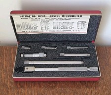 Starrett No. 823A Inside Micrometer Set w/ 5 Tubular Rods 1 1/2 - 8"  Case