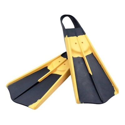 Voit Swim Fins Black & Yellow LARGE 8-9 Unisex Dual-Density Rubber Duck Feet