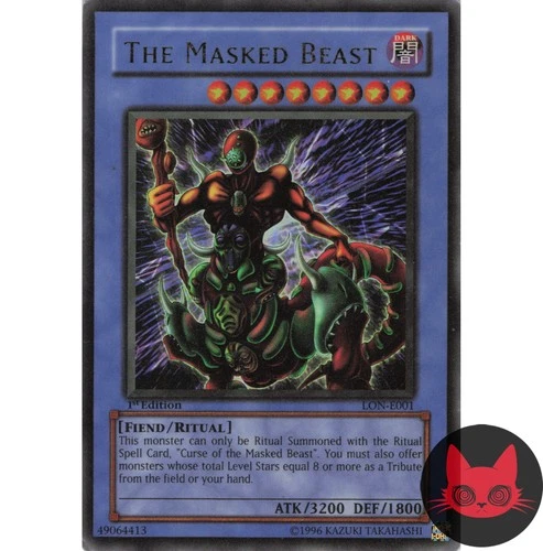 Yugioh The Masked Beast LON-E001 Ultra Rare 1st Edition MP