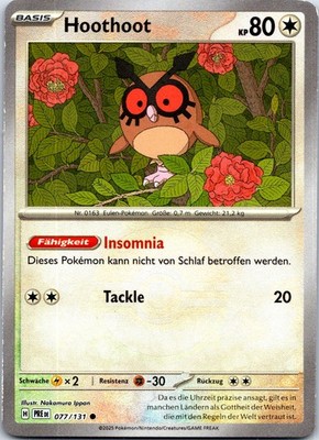 Hoothoot Common SV: Prismatic Evolutions 077/131 EXZ deutsch Pokemon Karte